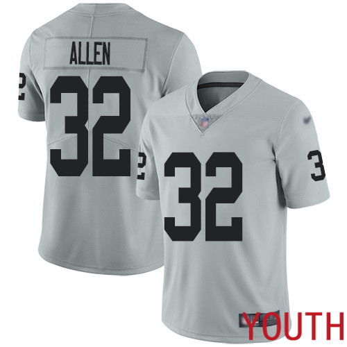 Oakland Raiders Limited Silver Youth Marcus Allen Jersey NFL Football #32 Inverted Legend Jersey->women nfl jersey->Women Jersey